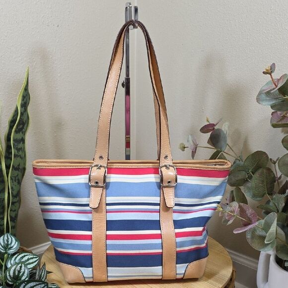 Coach RARE Vintage Striped Canvas Tote and Wristlet Set - Picture 4 of 16